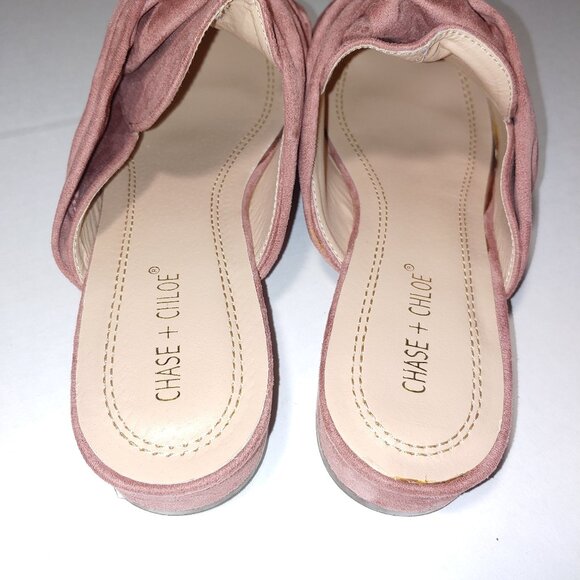 _Chase + Chloe Bow Mules Size 9 Blush Pink - Picture 9 of 10